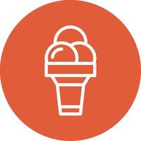 Ice Cream Cone Outline Circle Icon vector