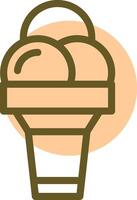 Ice Cream Cone Linear Circle Icon vector