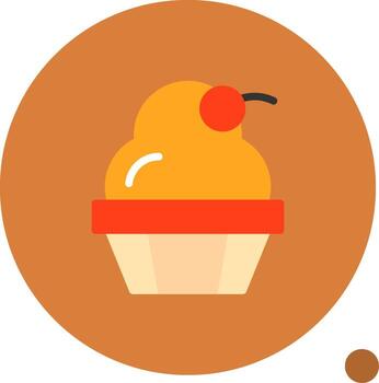 Cupcake Flat Shadow Icon vector