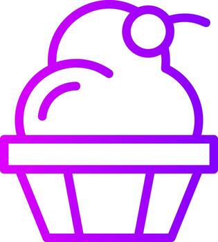 Cupcake Linear Gradient Icon vector