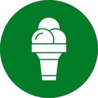 Ice Cream Cone Glyph Circle Icon vector