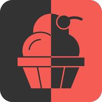 Cupcake Red Inverse Icon vector