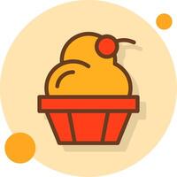 Cupcake Filled Shadow Circle Icon vector