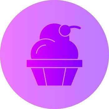 Cupcake Gradient Circle Icon vector