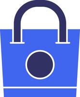 Shopping Bag Solid Two Color Icon vector