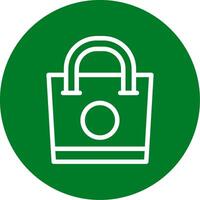 compras bolso contorno circulo icono vector