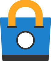 bolsa de compras, plano, icono vector