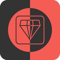 Diamond Red Inverse Icon vector