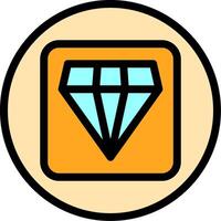 Diamond Line Filled Icon vector