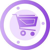 compras carro glifo degradado icono vector