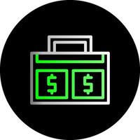 Money Bag Dual Gradient Circle Icon vector