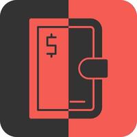 Wallet Red Inverse Icon vector