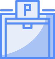 Parking garage Line Filled Blue Icon vector