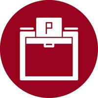 Parking garage Glyph Circle Icon vector