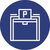 Parking garage Outline Circle Icon vector