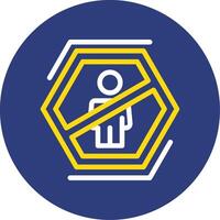 No standing Dual Line Circle Icon vector