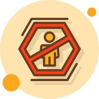 No standing Filled Shadow Circle Icon vector