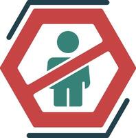 No standing Glyph Two Color Icon vector