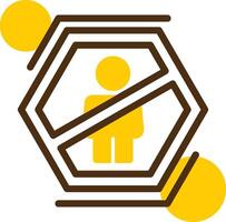 No en pie amarillo mentir circulo icono vector