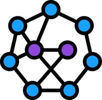 Neural Network Line Filled Icon vector