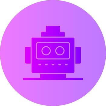 Robot Head Gradient Circle Icon vector