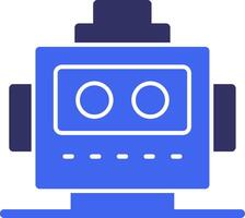 Robot Head Solid Two Color Icon vector