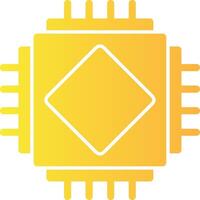 AI Chip Solid Multi Gradient Icon vector