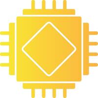 ai chip sólido multi degradado icono vector