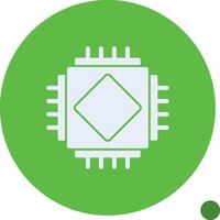 AI Chip Glyph Shadow Icon vector