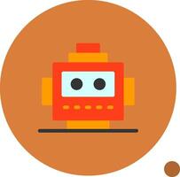 Robot Head Flat Shadow Icon vector