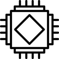 ai chip línea icono vector