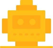robot cabeza plano dos color icono vector