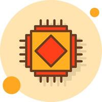 AI Chip Filled Shadow Circle Icon vector