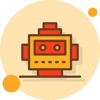 Robot Head Filled Shadow Circle Icon vector