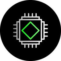 AI Chip Dual Gradient Circle Icon vector