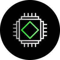 ai chip doble degradado circulo icono vector