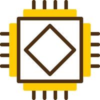AI Chip Yellow Lieanr Circle Icon vector