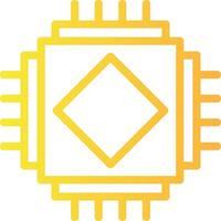 AI Chip Linear Gradient Icon vector