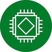 AI Chip Outline Circle Icon vector