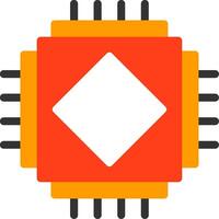 AI Chip Flat Icon vector