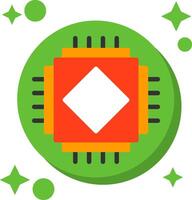 AI Chip Tailed Color Icon vector