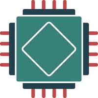 AI Chip Line Circle Icon vector