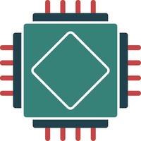 AI Chip Line Circle Icon vector