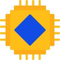 AI Chip Flat Two Color Icon vector