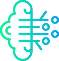 Brain Circuit Linear Gradient Icon vector