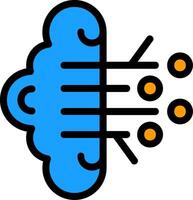 Brain Circuit Line Filled Icon vector