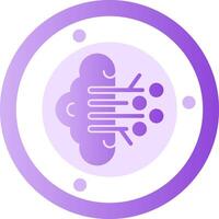 Brain Circuit Glyph Gradient Icon vector