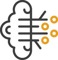 Brain Circuit Line Circle Icon vector