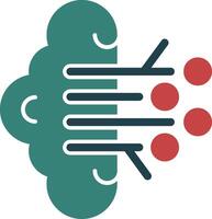 Brain Circuit Glyph Two Color Icon vector