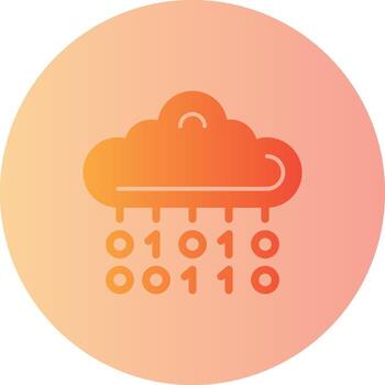 binario código degradado circulo icono vector